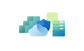 A cloud a shield stairs and file storage