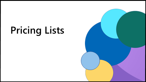 Pricing lists banner image