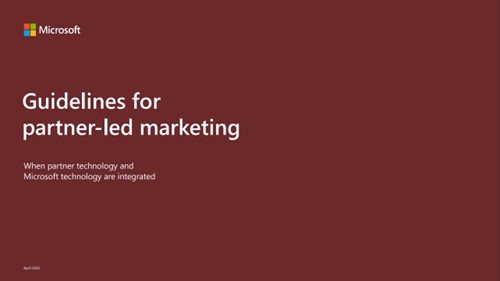 Microsoft Guidelines for Partner led Marketing banner
