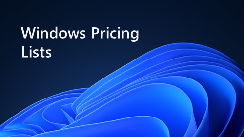 Windows Pricing Lists Banner