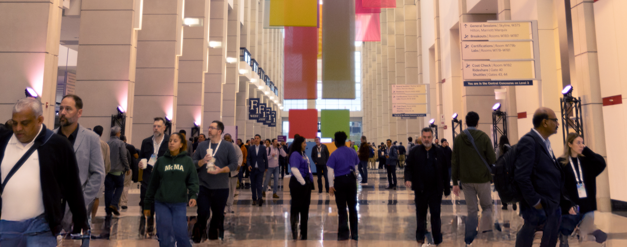 Microsoft Ignite attendees walking