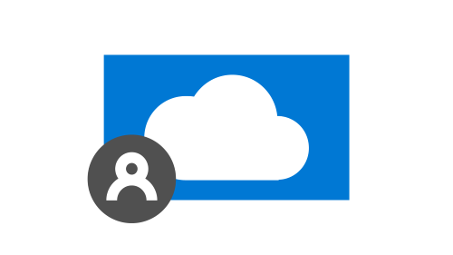 Illustration of a cloud icon with blue background