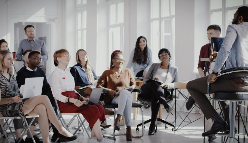 A group of professionals in a meeting