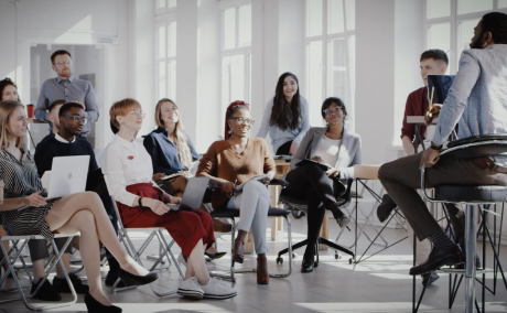 A group of professionals in a meeting