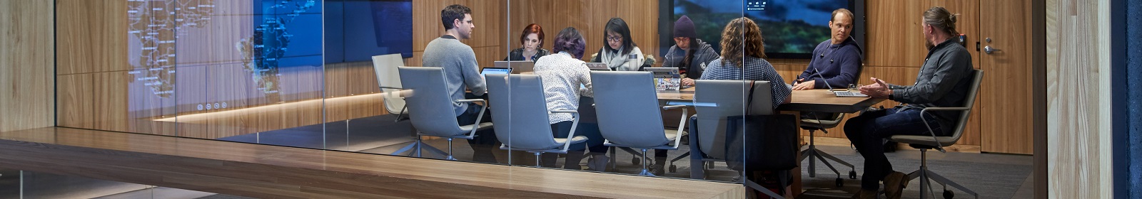 Security team meets in a conference room