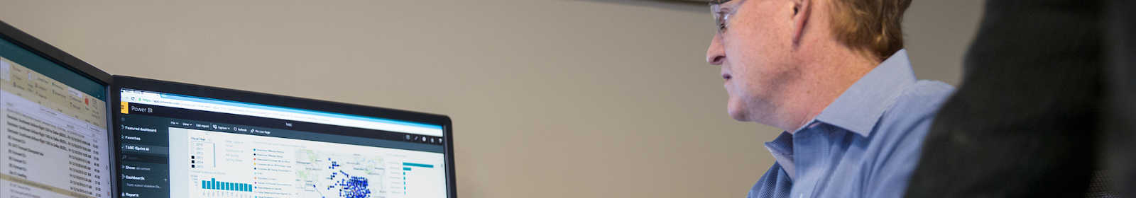 Man working with data