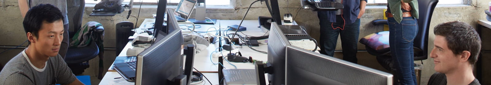 Two men working in an office