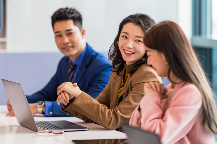 Business colleagues in a meeting in a conference room