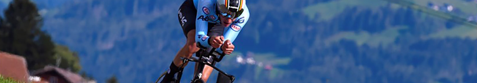 Belgian cyclist in mid race