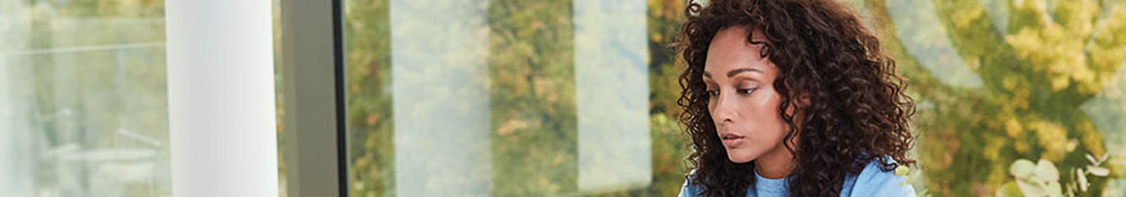 A woman working on a laptop