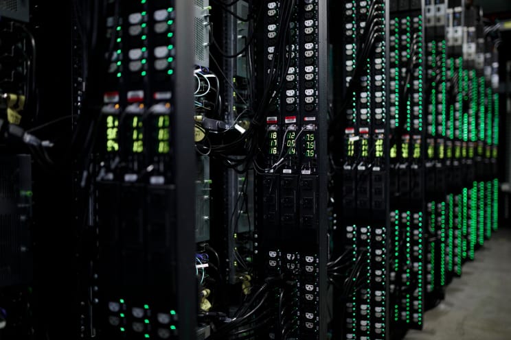 Several rows of server racks