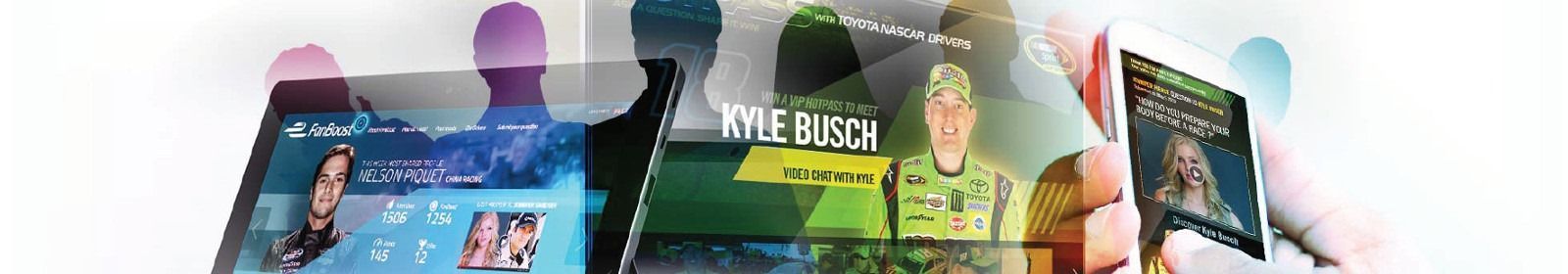 NASCAR information on various screens