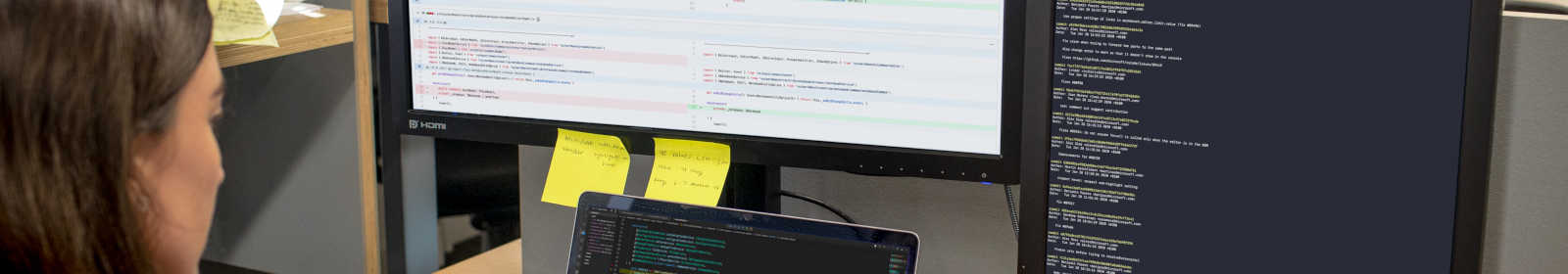 Employee working with data