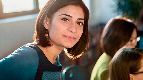 Woman smiling for picture