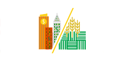 Illustration of city and forest