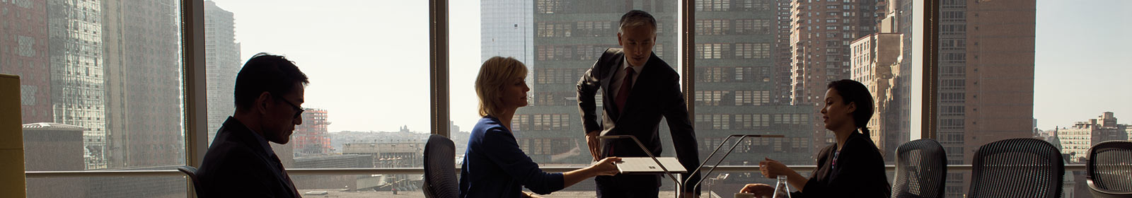 Coworkers discussing during office meeting