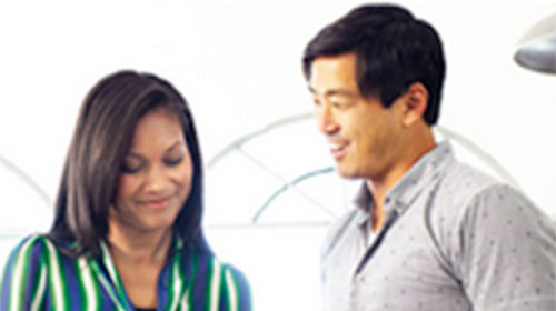 Business conference in front high rise window