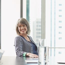 Business woman smiling