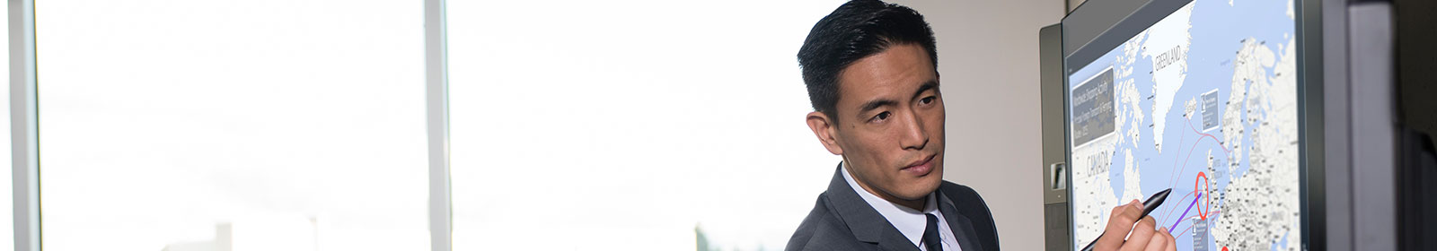 Man working at SurfaceHub