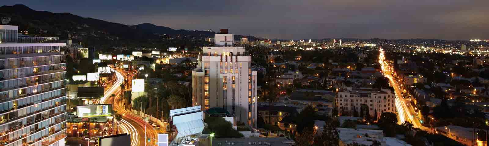 City skyline at night
