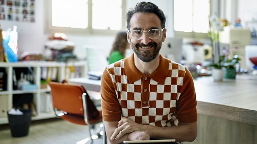 Man in checkered shirt