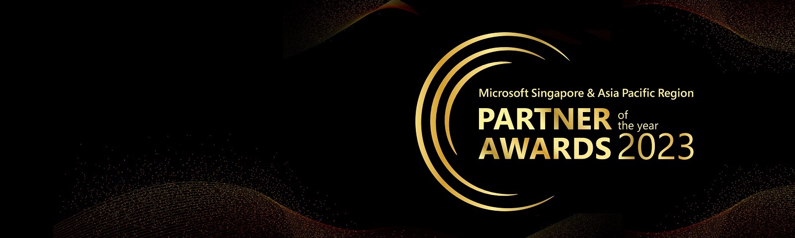 black background with text Microsoft Singapore and Asia Pacific Partner of the Year Awards 2023