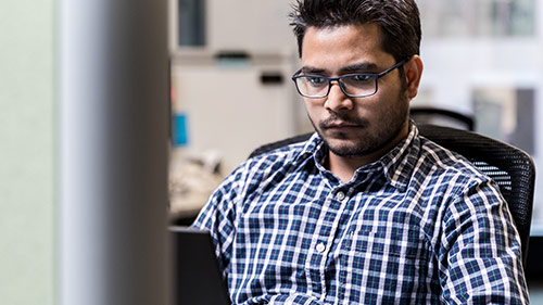 Man working on laptop