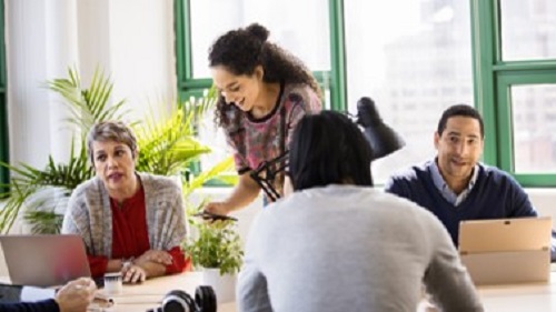 group of people in discussion