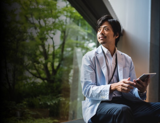 a man sitting and thinking