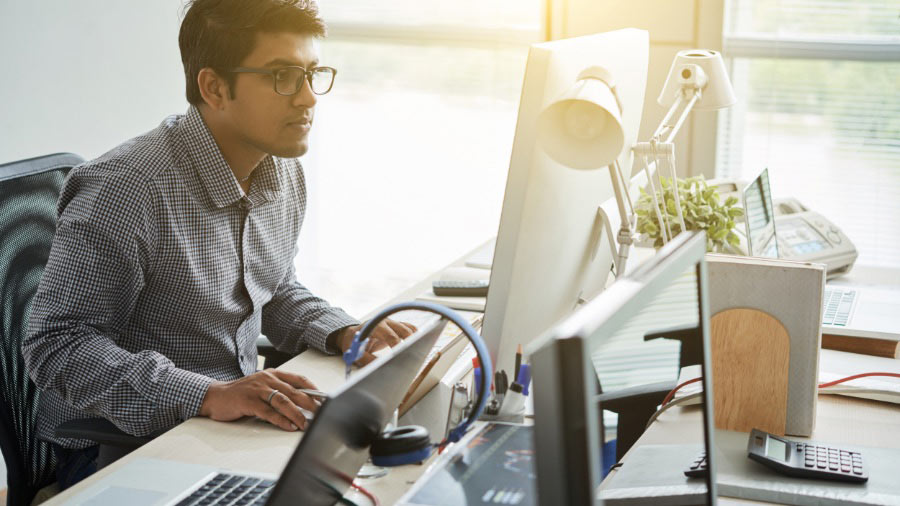 man working on system