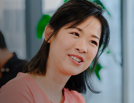 man and woman talking