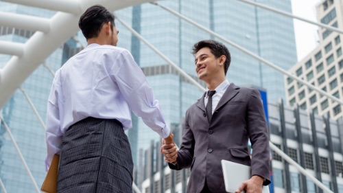 handshaking of a man