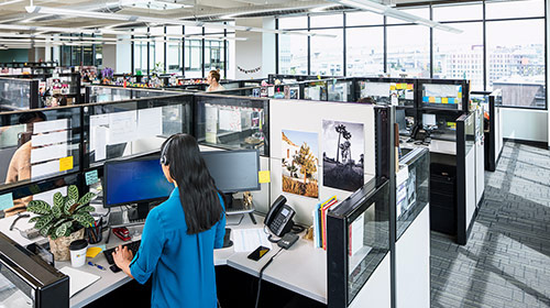 Ariel view of an office