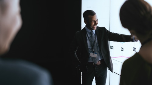 man giving presentation