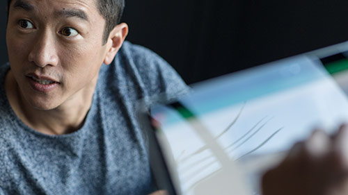 man looking somewhere