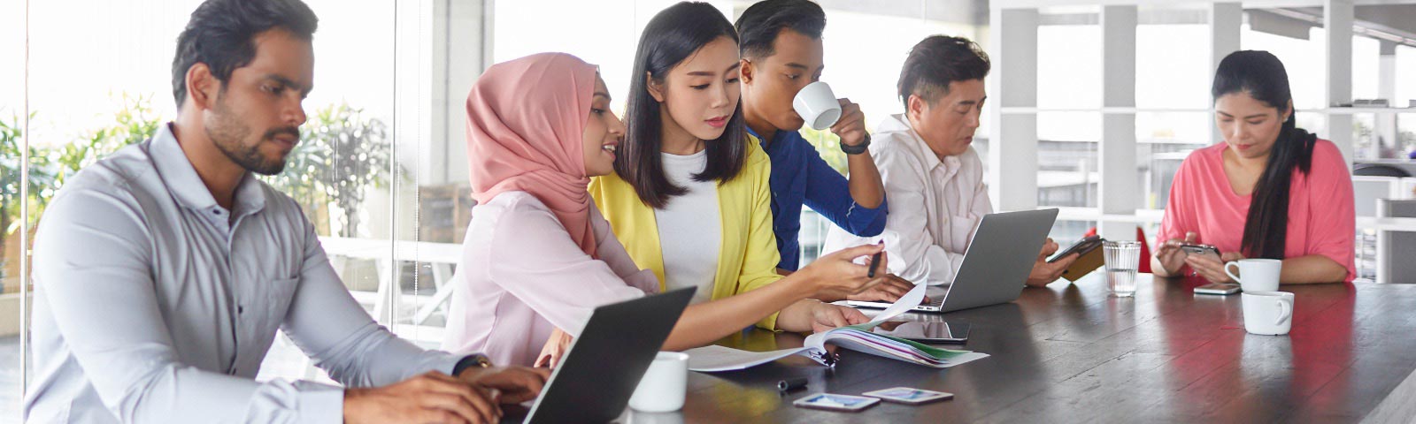 people working in office