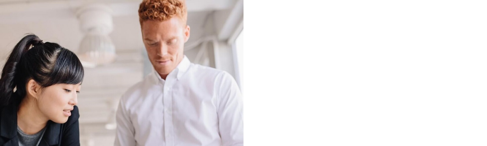 A man and a woman are in discussion