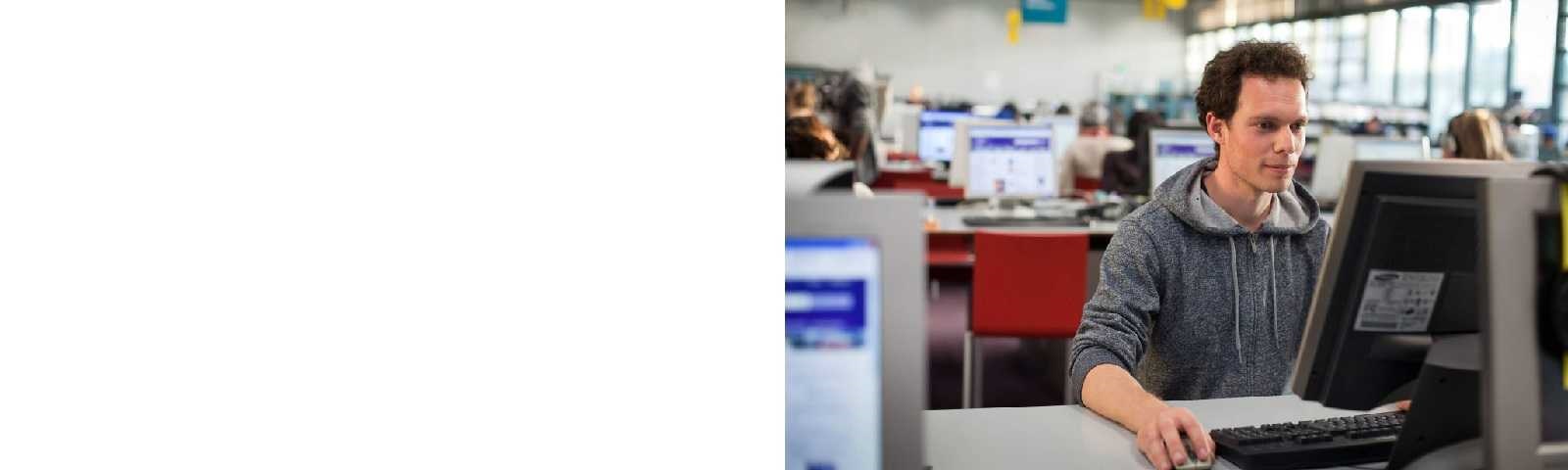 A man working on desktop