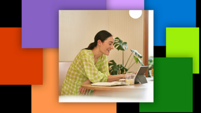 Female looking at laptop