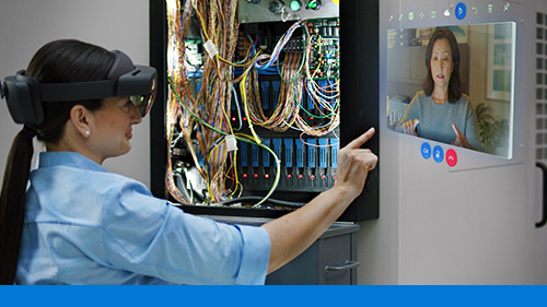 Woman with virtual reality glasses