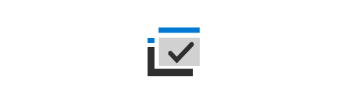 Icon showing checkmark on files