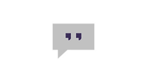 Simple image of a chat icon with quotation mark