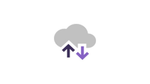 Simple image of a cloud with one arrow pointing up and one pointing down