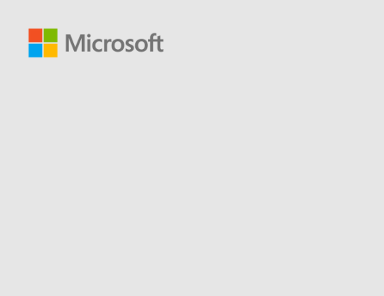 Logotipo de Microsoft en un banner gris