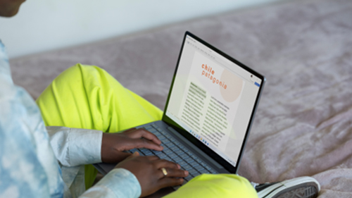 Person working on a lap top