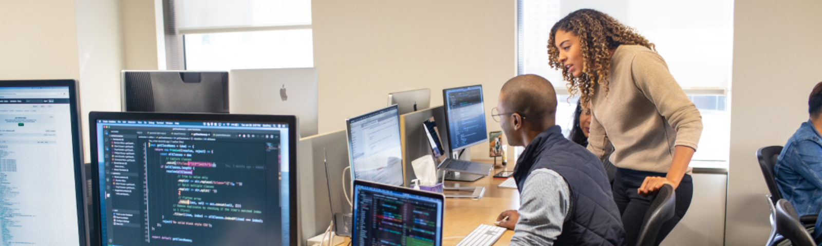 Two people in an office