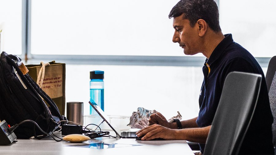 Person working on laptop