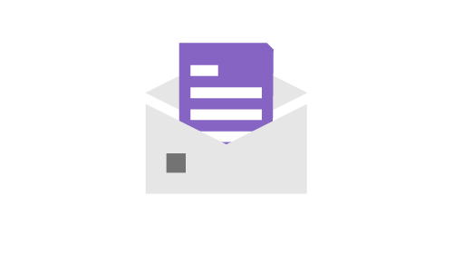 Icon of paper in an envelope