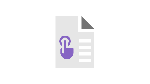 Document icon with finger pointing to a circle