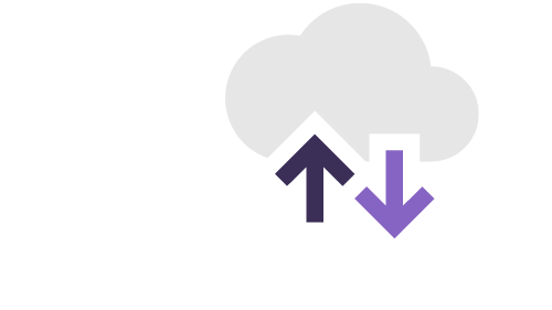 Icon of cloud with upload and download arrows